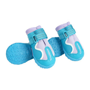 TRUELOVE Pet Shoes Waterproof Dog Boots Breathable Paw Protector 4PCS with Anti Slip Sole with Reflective Straps Durable for Dog