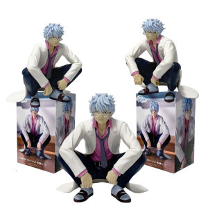 Bandai | 12cm Anime GINTAMA Yorozuya funny Figures Sakata Gintoki Action Figure Room Decoration PVC Collection Model Toys festival Gifts