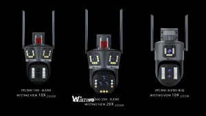 Wistino 10x Zoom Outdoor 8K 16MP Four Lens Security Wireless CCTV Cam Have Lan Port WIFI PTZ Camera With PIR Human Detection Waterproof Colorful Night Vision Use IPC360 Home App