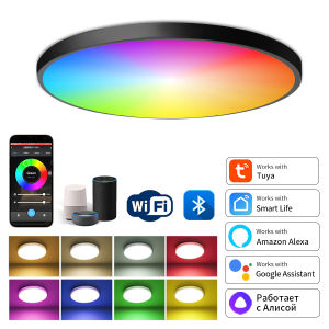 Tuya Smart WiFi LED Ceiling Light 220V 85-265V RGB Dimmable Ceiling Lamp Works With Alexa Google Assistant Indoor Bedroom Decor
