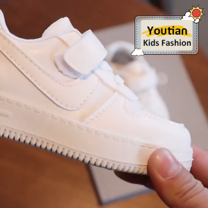【On Hand】 White Shoes For Kids Girls Korean Rubber Shoes Baby Shoes Puting Sapatos 1 To 6 Years Old