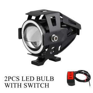 KEVANLY | 2pcs U7 Motorcycle LED Spotlight Mini Headlight Car Mini Headlamp Fog Lamp Work Light Pickup Truck Scooter Additional Headlights