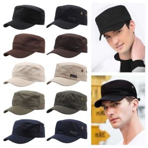 BOOCEAN Outdoor Women Men Fisher Army Hats Adjustable Men  Cap Bone Cap Cadet Hat Flat Top Caps
