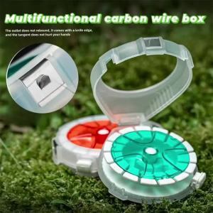 1PC Fishing Leader Line Spool Box with Line Cutter Anti-Reverse Lock Portable Carbon Leader Organizer for Outdoor Angling