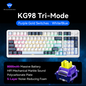 MACHENIKE | MACHENIKE KG98 Tri Mode Mechanical Keyboard 10000mAh Bluetooth Full Size Wireless Gaming Keyboards For PC Laptop Gamer