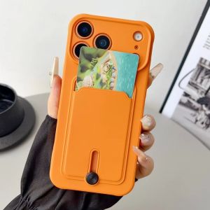 เคสโทรศัพท์แบบมีช่องใส่บัตร สำหรับ iPhone 17 Air 16E 16 15 14 13 12 11 Pro Max Plus วัสดุซิลิโคนนิ่ม กันกระแทก
