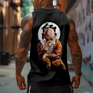 Bandai | Dragon Ball Anime Goku Vegeta Peripheral Printed Pure Cotton Tank Top Fitness Men Loose Sporty Summer Fashion Top