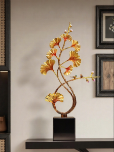 Luxury Ginkgo Leaf New Chinese Decor Living Room Ornament
