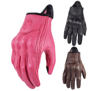 XS - 2XL ฤดูร้อนถุงมือขี่รถจักรยานยนต์หนังผู้หญิงสีชมพูสีน้ำตาลกลางแจ้งกีฬาดาวน์ฮิลล์ถุงมือรถมอเตอร์ไซด์ถุงมือ Moto จักรยาน MTB BMX DH ถุงมือมือจับดาวน์ฮิลล์