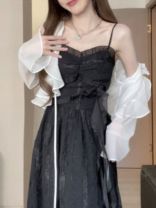 Super Fairy Ruffles Chiffon Sun Protection Clothing Womens Summer Matching Skirt Outer Shawl Short Cardigan Coat Tulle Blouse