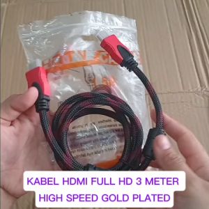 V207 ORI KABEL HDMI FULL HD 1.5 RAJUT METER HIGH SPEED GOLD 8K FULL HD PLATED 15 M CABLE KABLE CABE