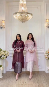 INSTANT COD Setelan Kebaya Outer Organza Shahzeea Payet Premium Dan Rok Songket / Setelan Dress Organza