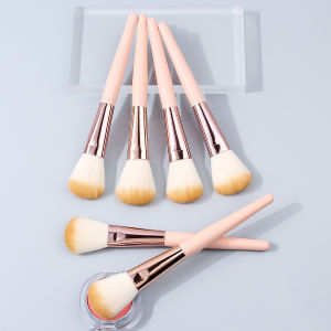 Bộ 6 Cọ Trang Điểm Có Tay Cầm Bằng Gỗ - Phấn Má Hồng Bronzer Contour Loose Powder Dụng Cụ Làm Đẹp Đa Chức Năng Dành Cho Người Mới Bắt Đầu