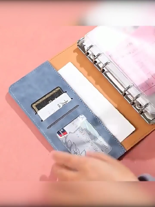 Zippered PVC Bill Organizer - 20-Pocket Wallet for Cash Coins Passports & Accessories