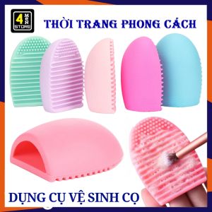 Miếng Silicon Giặt Cọ Sạch Sẽ Sau Khi Dùng - Dụng Cụ Vệ Sinh Cọ Trang Điểm Bông Mút Siêu Sạch Chuyên Dụng - Trứng Giặt Cọ Trang Điểm