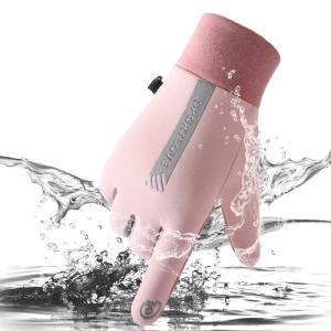 ถุงมือขี่จักรยานฤดูหนาวของผู้หญิง - ถุงมือกันลมกันน้ำจักรยานวิ่งเล่นสกีถุงมืออุ่น