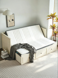 Foldable Dual-use Sofa Mattress Yellow Hemp Latex 1.6*2.0m