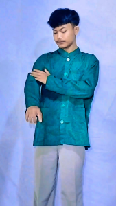 Baju Koko Jasko Ammu Bahan Embos Terbaru 2025 warna coklat motif etnic