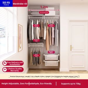 PONIE | Full Hanging Space Metal Wardrobe Closet