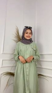 BAJU ATASAN BUSUI ELJI TUNIK BAHAN POLO LINEN M L XL XXL Tunik Wanita Terbaru Outfit Remaja Kekinian