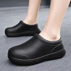 New Women And Men Korean Style Chef Shoes Breathable Soft Sole Work Shoes Comfort Flat Waterproof Sandals For Ladies On Sale