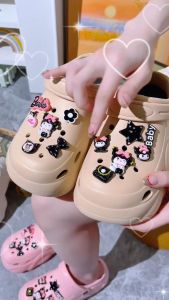 BL-9188-2 Sandal Baim EVA Rubber Sandal Fuji 3D Kuromi X Barbie Import Terbaru Tinggi 8 CM