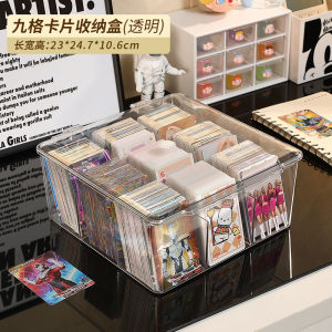 Transparent Flip-Top Small Card Storage Box Self-Print Ba Qi Card Display Case Organizer for Home And Room Organization