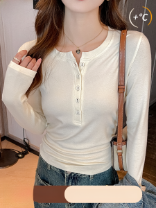 MiiOW | Áo sơ mi dài tay cổ tròn cho nữ MiiOW Cat Person Áo lót mùa xuân thu mới 2025 Áo khoác ngoài Áo lót thon gọn Thiết kế nút