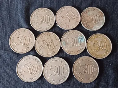 Malaysia sen 50c 1968 terbelah parlimen duit lama syiling