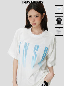 Chinese Street Style Couple T-Shirt American Casual Glittering Logo
