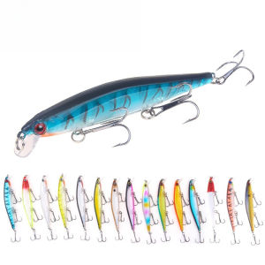 1PCS/15PCS 11cm/12.9g Laser Fishing Lure Floating Minnow Wobbler Professional Baits Crankbait Carp Fishing Artificial Bait