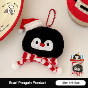 1/8 Pcs Cute Plush Christmas Pendant Backpack Keychain Decorative Penguin Pendant