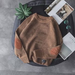 It Neith Bias Retro Patch Red Sweater Male Fancy Christmas Artsy Wind round Neck Knitwear