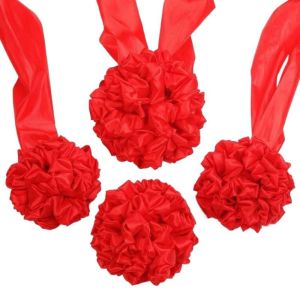 Red Cloth Flower Ball Wedding Car Decor Front Flower Big Red Flower Ball New Car Red Silk Cloth Red Hydrangea Square Dance Props