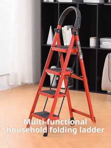IRONWAY Ladder Heavy Duty Foldable Ladder with Carbon Steel Construction 2/3/4/5/6/7/8 Steps Household Multifunction Portable