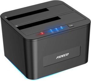 FIDECO Dual Bay Offline Cloning USB 3.0 5Gbps 2.5 3.5 Inch HDD SSD 1 to 1 Duplicator SATA ABS Clone Docking Station