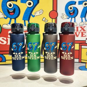 3D Printed Cartoon Number 67 Water Bottle - 3D Frosted Premium Texture Stylish New Arrival Fade-Resistant Leak-Proof Lightwe