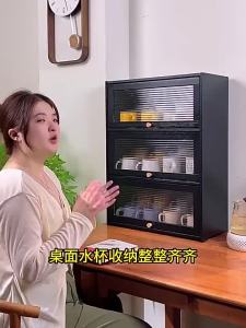 Black Kitchen Shelf Cup Storage Shelf Desktop Shelf Table Top Cabinet Desktop Organiser Seasoning Rack Condiment Rack Small Storage Cabinet BXGW