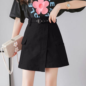 Black Workwear Mini Skirt High Waist A-Line Wrap Body Casual Fashion Spring Autumn Womens New Style Short Skirt