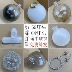 Creative DIY Branch Hanging Lamp Frosted Tube Transparent round Ball G9 Lampshade G4 Steel Wire Rope Accessory Shell Cover Wood Art Light