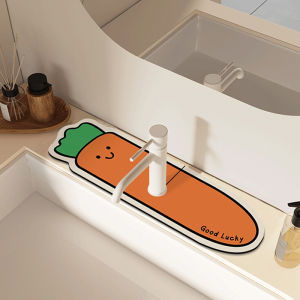 Cartoon Faucet Drain Pad Countertop Absorbent Kitchen Sink Faucet Drain Pad Rubber QuickDry Mat Anti-slip Cute Shaped Mats