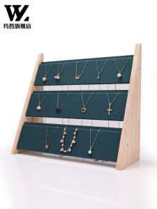 Detachable Solid Wood Triangle Step Necklace Bracelet Pendant Jade Pendant Jewelry Counter Display Stand Large Capacity
