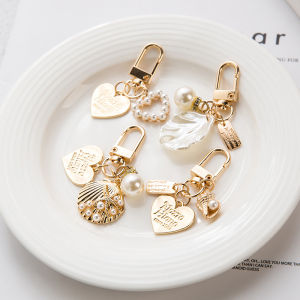 Talao Cute Pearl Shell Keychain For Girl Creative Small Gifts Ins Metal Jewelry Pearl Pendant Ladies Fashion Accessories