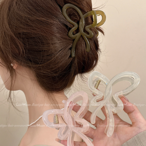 Delicate Large Size Shark Hair Clip Butterfly Shape Jelly Color Gentle Rear Head Large Shark Clip Fashionable Hair Accessories