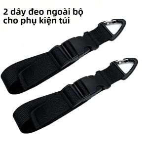 2 Chiếc Đen Móc Ngoài Phụ Kiện Cho Ba Lô Leo Núi Nhanh Treo Dây Đeo Túi Hành Lý Nylon Leo Núi Ngoài Trời Túi Phần