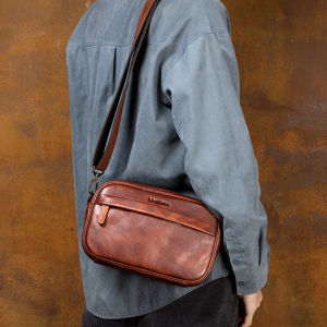 Mantime | Leisure Hand-Colored Leather Crossbody Bag
