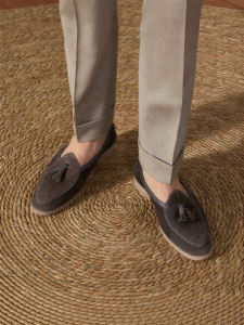 Truffaut | Mens Suede Business Casual Loafers Fringed