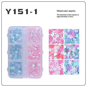 6 Grids Star Sequin Five-pointed Star Colorful Nail Art Charm Sparkle 3D Nail Rivet Nail Decoration DIY Manicure Accessories