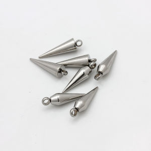 ไม่ซีดจางไทเทเนียมเหล็กสแตนเลส SHARP TIP Bullet HEAD จี้ขนาดเล็กสร้อยข้อมือวัสดุ DIY อุปกรณ์เสริมเครื่องประดับ