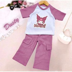 SETELAN BAJU ANAK PEREMPUAN BAHAN KNITH UNTUK USIA 1-10 TAHUN